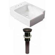 AMERICAN IMAGINATIONS 16.25-in. W Wall Mount White Vessel Set For 3H4-in. Left Faucet AI-31204